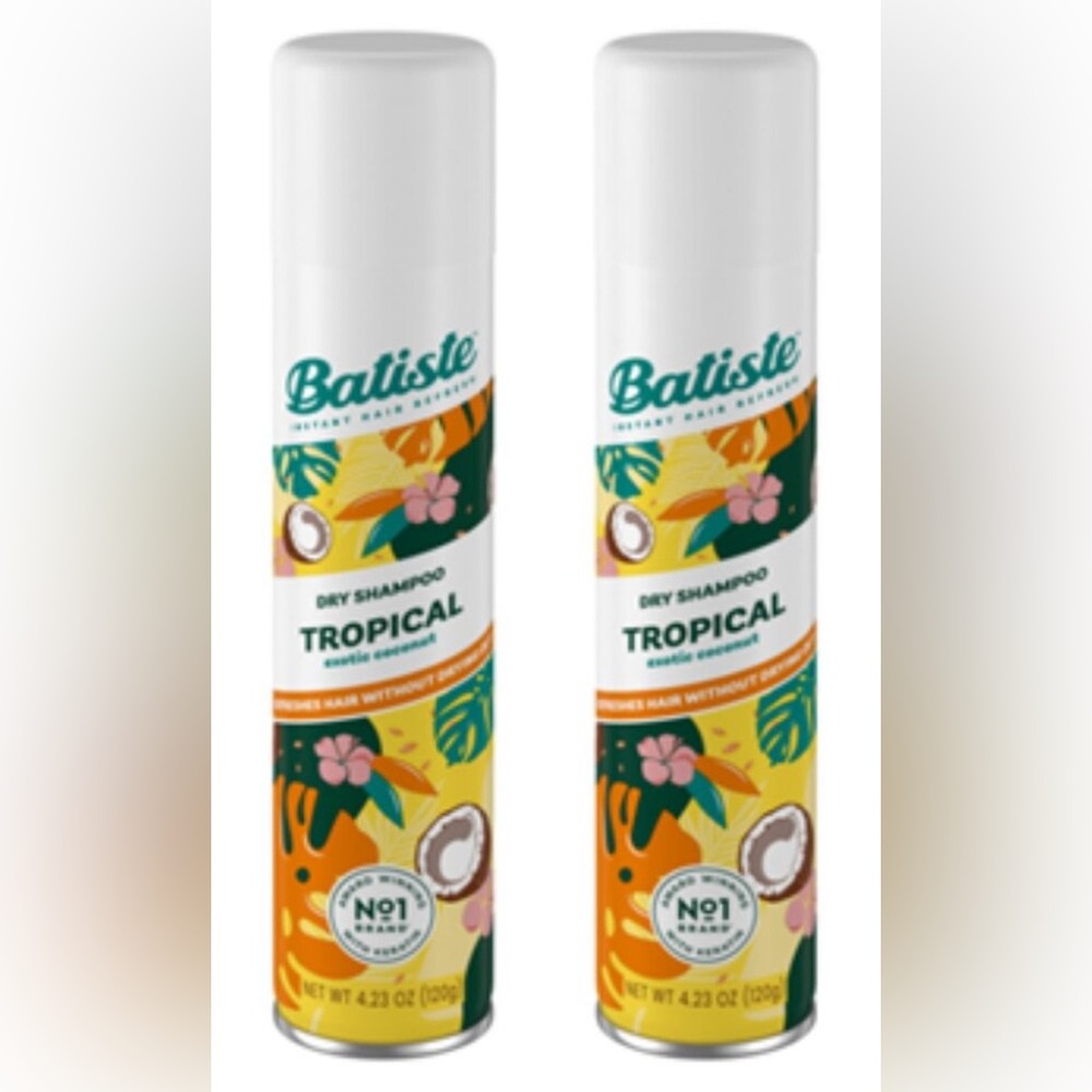 NEW Lot of 2x [Batiste] TROPICAL Scent Dry Shampoo - Full size, not travel!